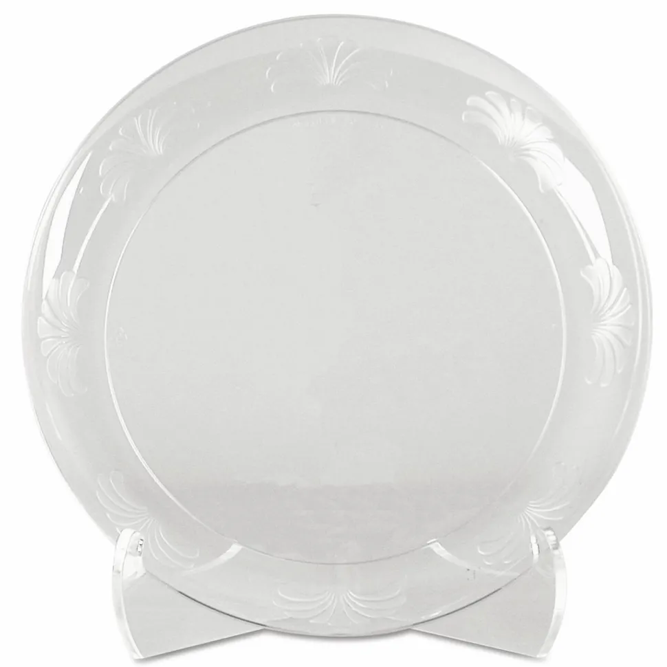 WNA Designerware Plates, Plastic, 6" dia, Clear, 10/Pack, 18 Packs/Carton