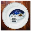 WNA Masterpiece Plastic Dinnerware, 9" dia, White/Silver, 10/Pack