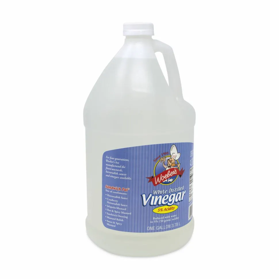 Woeber's White Distilled Vinegar, 1 gal Bottle, 6/Carton