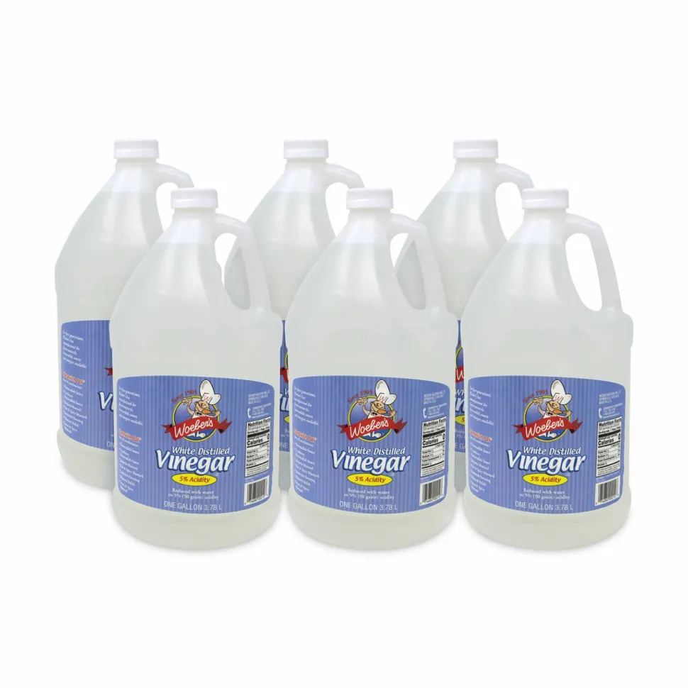 Woeber's White Distilled Vinegar, 1 gal Bottle, 6/Carton