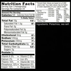 Wonderful Roasted and Salted Pistachios, 1.5 oz Bag, 24/Pack