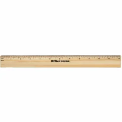 Wood Metal-Edge Ruler, 12"