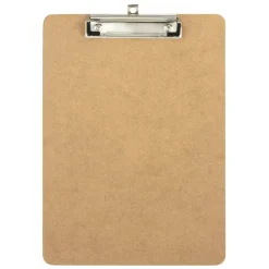 Wood Clipboards, 9" x 12-1/2", 100% Recycled Wood, Light Brown, Pack Of 12 Clipboards