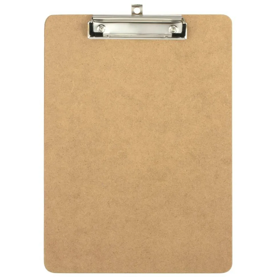 Wood Clipboards, 9" x 12-1/2", 100% Recycled Wood, Light Brown, Pack Of 12 Clipboards