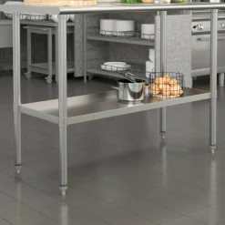 Woodford Galvanized Under Shelf for Prep and Work Tables - Adjustable Lower Shelf for 24" x 48" Stainless Steel Tables