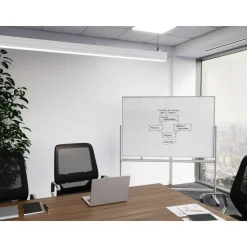 WorkPro Double-Sided Mobile Magnetic Dry-Erase Whiteboard Easel, 36