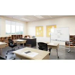 WorkPro Double-Sided Mobile Magnetic Dry-Erase Whiteboard Easel, 36