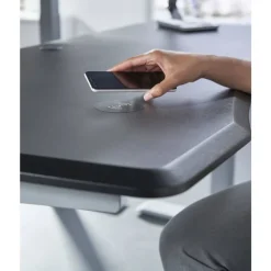 WorkPro Electric 60"W Height-Adjustable Standing Desk with Wireless Charging, Black