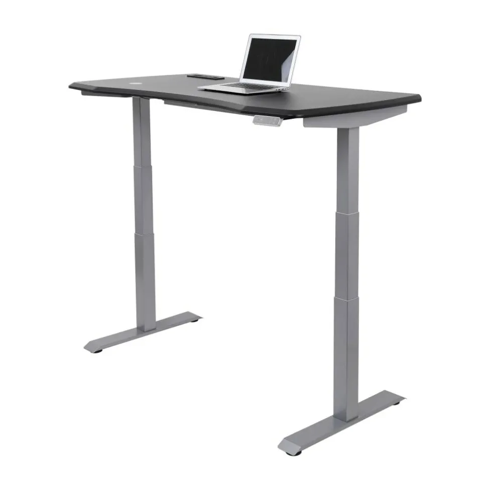 WorkPro Electric 60"W Height-Adjustable Standing Desk with Wireless Charging, Black
