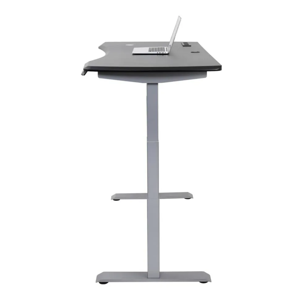 WorkPro Electric 60"W Height-Adjustable Standing Desk with Wireless Charging, Black