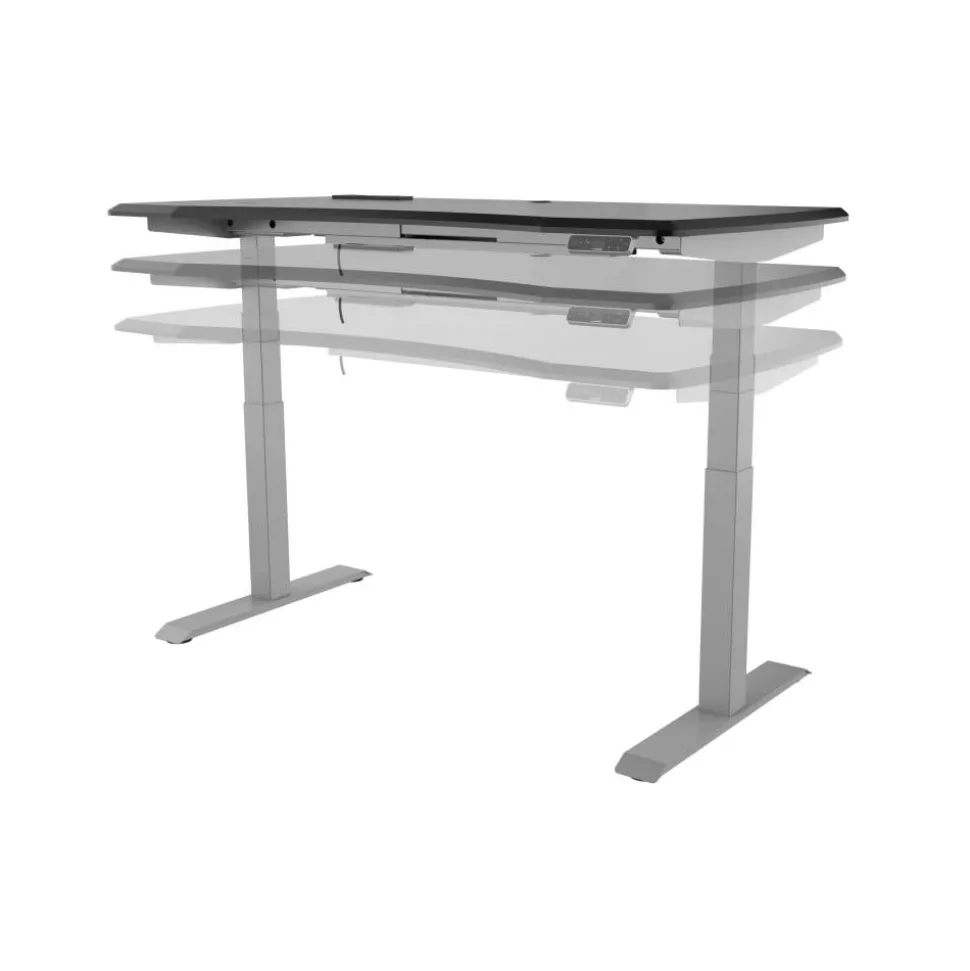 WorkPro Electric 60"W Height-Adjustable Standing Desk with Wireless Charging, Black