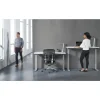 WorkPro Electric 60"W Height-Adjustable Standing Desk with Wireless Charging, White