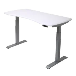 WorkPro Electric 60"W Height-Adjustable Standing Desk with Wireless Charging, White