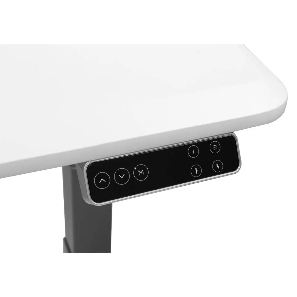 WorkPro Electric 60"W Height-Adjustable Standing Desk with Wireless Charging, White
