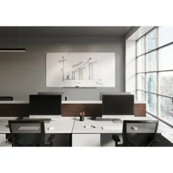 WorkPro Magnetic Glass Unframed Dry-Erase Whiteboard, 96" x 48", White