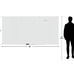 WorkPro Magnetic Glass Unframed Dry-Erase Whiteboard, 96