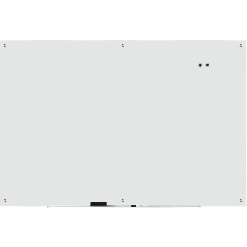 WorkPro Magnetic Glass Unframed Dry-Erase Whiteboard, 72" x 48", White