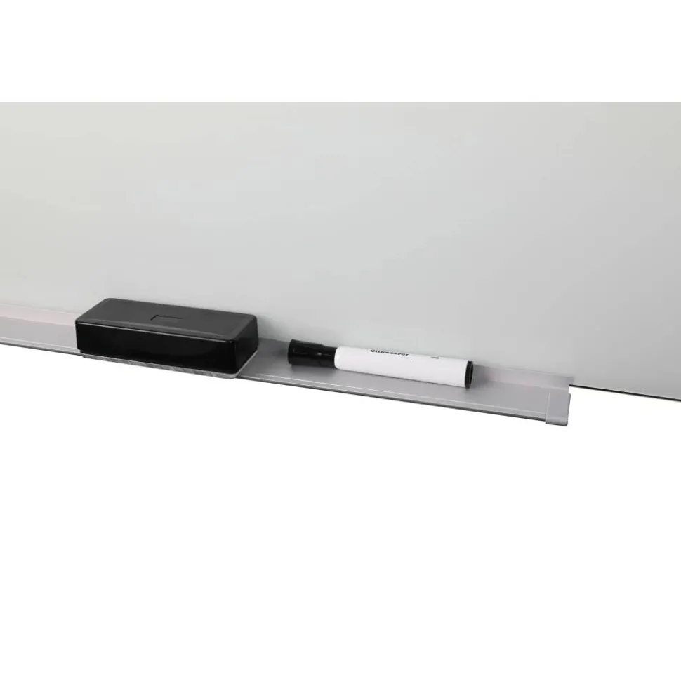 WorkPro Magnetic Glass Unframed Dry-Erase Whiteboard, 72" x 48", White