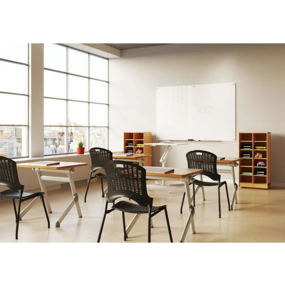 WorkPro Magnetic Glass Unframed Dry-Erase Whiteboard, 72" x 48", White