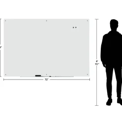WorkPro Magnetic Glass Unframed Dry-Erase Whiteboard, 72