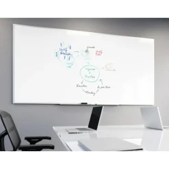 WorkPro Porcelain Magnetic Dry-Erase Whiteboard, 48