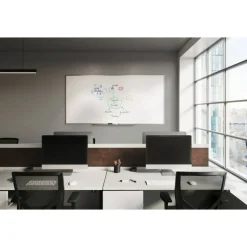 WorkPro Porcelain Magnetic Dry-Erase Whiteboard, 48