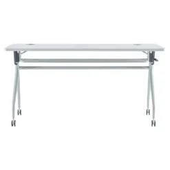 WorkPro AnyPlace Flip-Top Nesting Training Table, 29-1/2"H x 60"W x 24"D, Light Gray/Silver