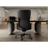 WorkPro Fortimo Ergonomic Mesh/Vegan Leather High-Back Executive Chair, Black/Black, BIFMA Compliant