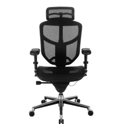 WorkPro Quantum 9000 Series Ergonomic Mesh Adjustable-Back Office Chair With Headrest, Black, BIFMA Compliant