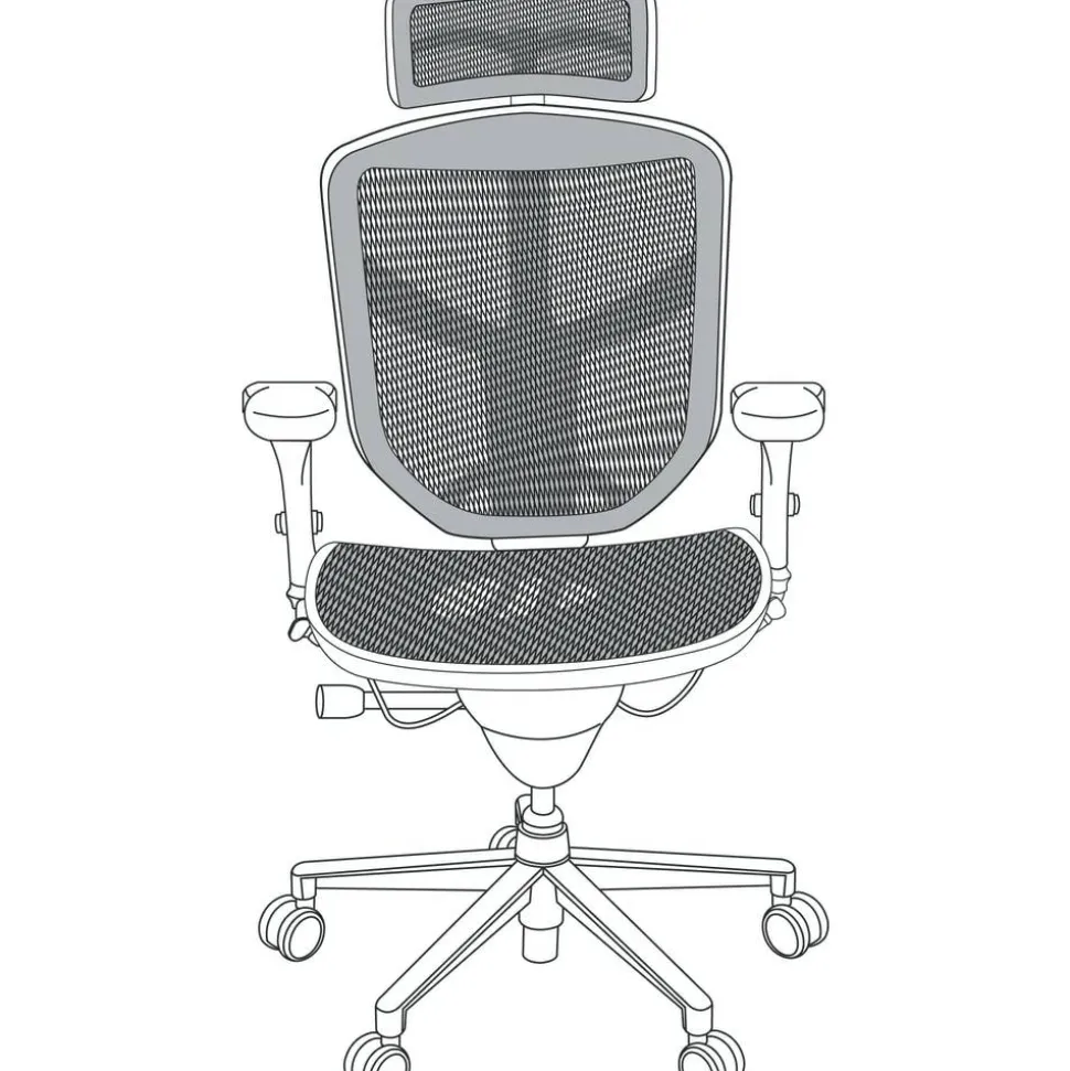 WorkPro Quantum 9000 Series Ergonomic Mesh Adjustable-Back Office Chair With Headrest, Black, BIFMA Compliant