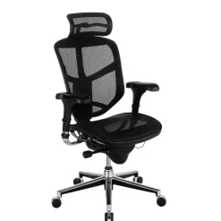 WorkPro Quantum 9000 Series Ergonomic Mesh Adjustable-Back Office Chair With Headrest, Black, BIFMA Compliant