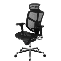 WorkPro Quantum 9000 Series Ergonomic Mesh Adjustable-Back Office Chair With Headrest, Black, BIFMA Compliant