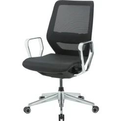 WorkPro Sentrix Ergonomic Mesh/Mesh Mid-Back Manager Office Chair, Fixed Arms, Black, BIFMA Compliant