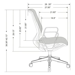 WorkPro Sentrix Ergonomic Mesh/Mesh Mid-Back Manager Office Chair, Fixed Arms, Black, BIFMA Compliant