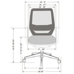WorkPro Sentrix Ergonomic Mesh/Mesh Mid-Back Manager Office Chair, Fixed Arms, Black, BIFMA Compliant