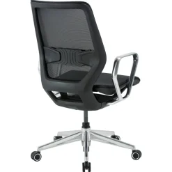 WorkPro Sentrix Ergonomic Mesh/Mesh Mid-Back Manager Office Chair, Fixed Arms, Black, BIFMA Compliant