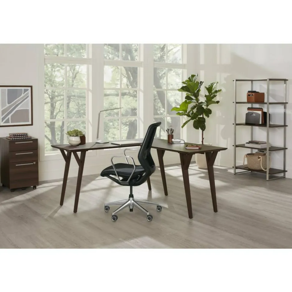 WorkPro Sentrix Ergonomic Mesh/Mesh Mid-Back Manager Office Chair, Fixed Arms, Black, BIFMA Compliant