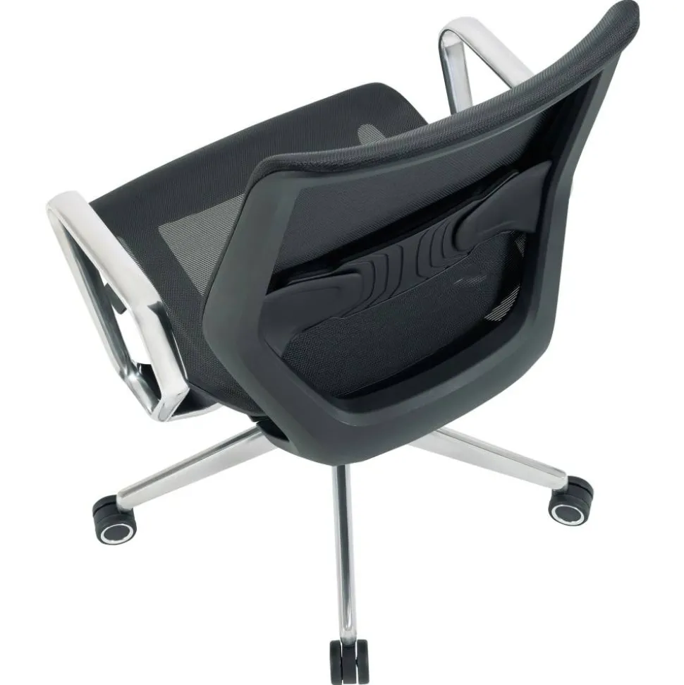 WorkPro Sentrix Ergonomic Mesh/Mesh Mid-Back Manager Office Chair, Fixed Arms, Black, BIFMA Compliant