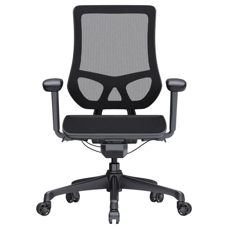 WorkPro 1000 Series Ergonomic Mesh/Mesh Mid-Back Task Office Chair, Black/Black, BIFMA Compliant