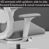 WorkPro Uomo Ergonomic Mesh/Fabric Mid-Back Office Chair, White/Gray, BIFMA Compliant