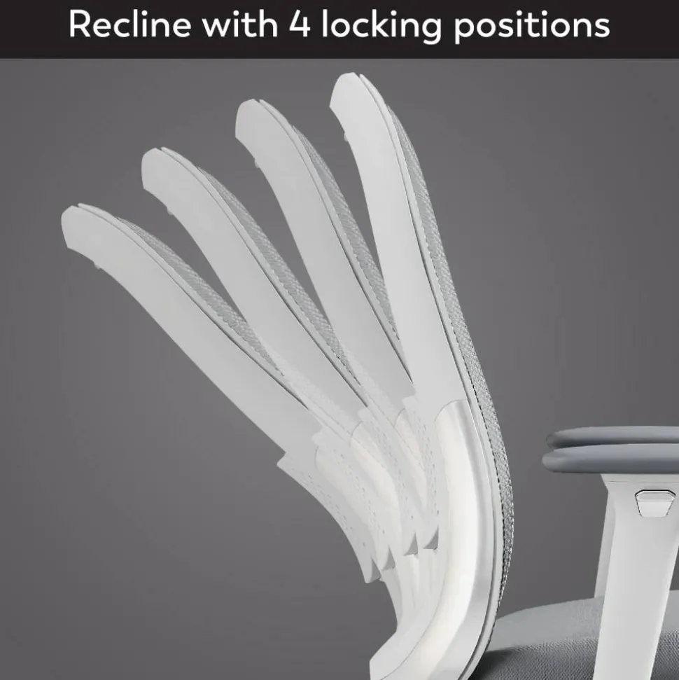 WorkPro Uomo Ergonomic Mesh/Fabric Mid-Back Office Chair, White/Gray, BIFMA Compliant