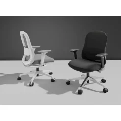 WorkPro Uomo Ergonomic Mesh/Fabric Mid-Back Office Chair, Black/Chrome, BIFMA Compliant