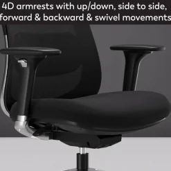 WorkPro Uomo Ergonomic Mesh/Fabric Mid-Back Office Chair, Black/Chrome, BIFMA Compliant