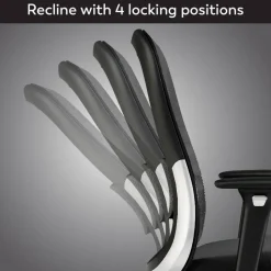 WorkPro Uomo Ergonomic Mesh/Fabric Mid-Back Office Chair, Black/Chrome, BIFMA Compliant