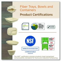 World Centric Fiber Bowls, 11.5 oz, 6 x 6 x 1.7, Natural, Paper, 1,000/Carton