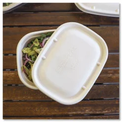 World Centric Fiber Lids for Fiber Containers, 8.9 x 6.9 x 0.4, Natural, Paper, 400/Carton