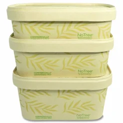 World Centric No Tree Rectangular Containers, 32 oz, 4.7 x 6.8 x 3, Natural, Sugarcane, 300/Carton
