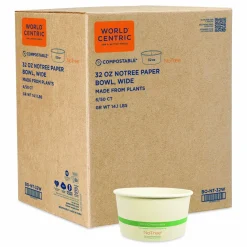 World Centric No Tree Wide Paper Bowls, 32 oz, 5.9