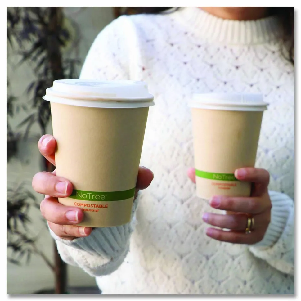 World Centric NoTree Paper Hot Cups, 12 oz, Natural, 1,000/Carton