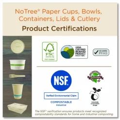World Centric NoTree Paper Hot Cups, 12 oz, Natural, 1,000/Carton